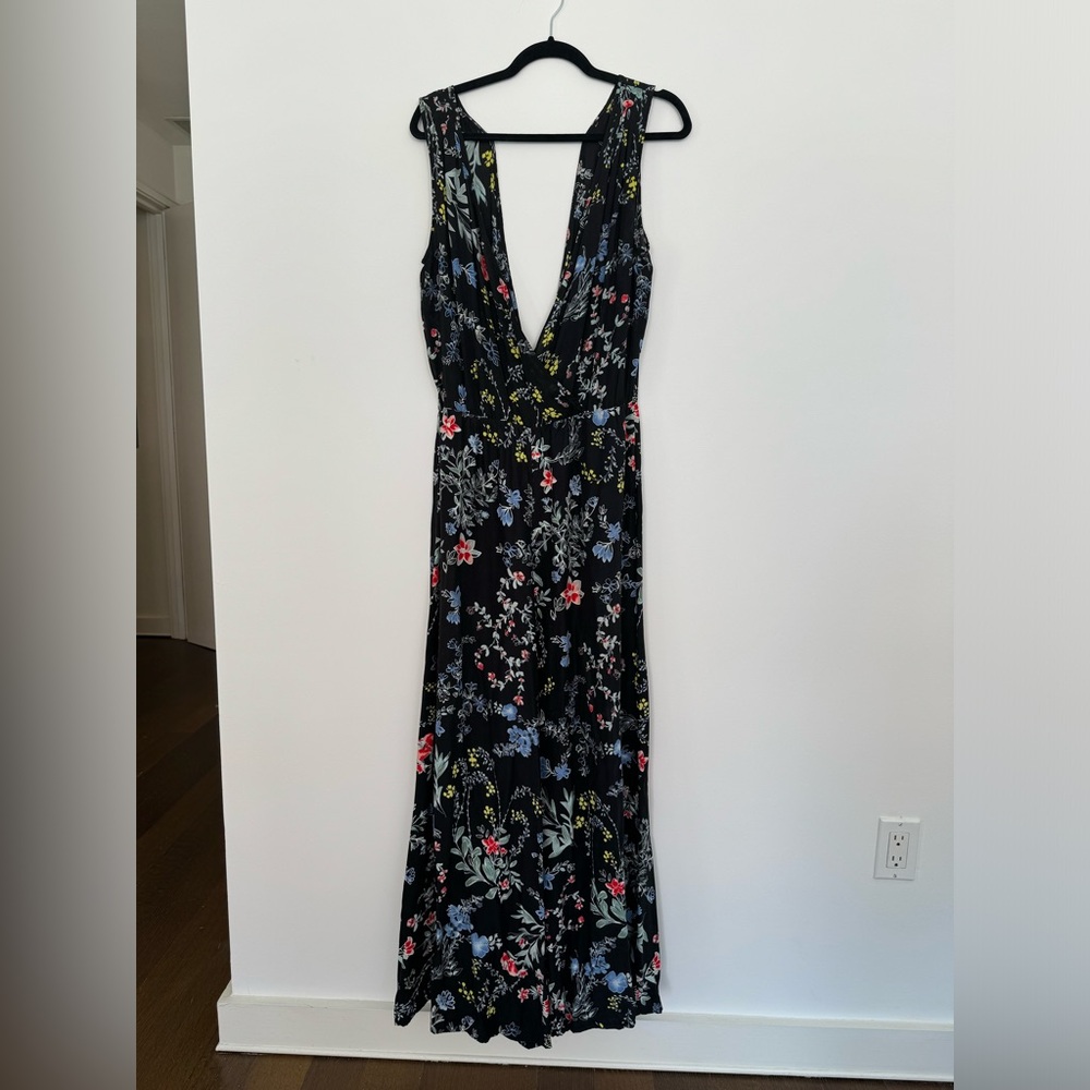 Floral Deep V jumpsuit